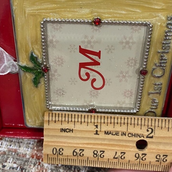 Our 1st First Christmas Holiday Photo Picture Ornament Wedding Marriage Couple - Picture 6 of 8